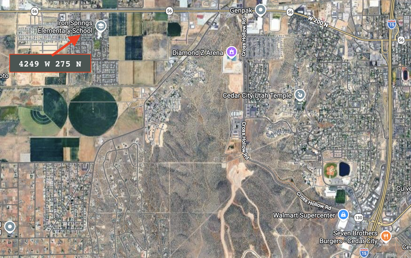 Map showing property close to Iron Springs Elementary School